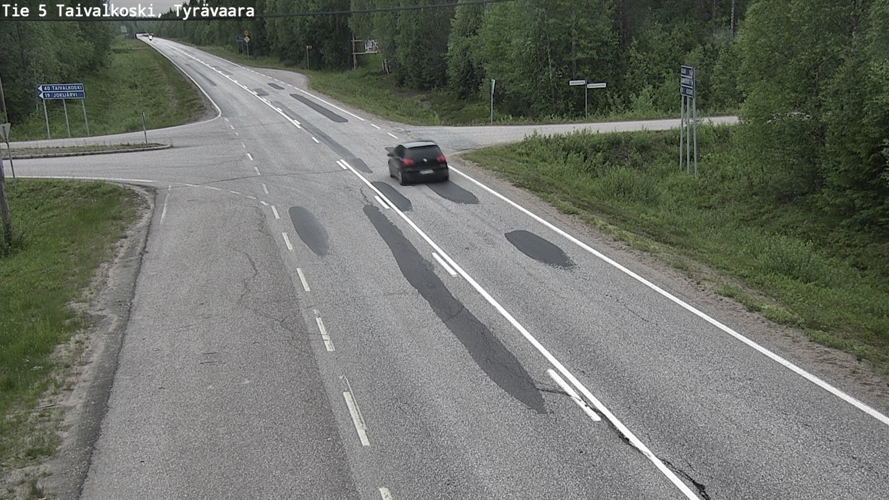 Weather Camera Image Road 5 Taivalkoski, Tyrävaara, Taivalkoski, Pohjois-Pohjanmaa