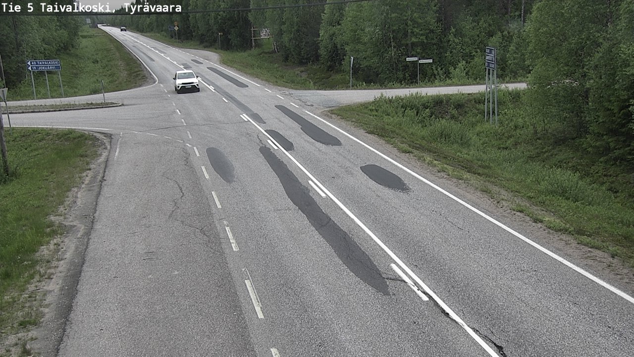 Weather Camera Image Väg 5 Taivalkoski, Tyrävaara, Taivalkoski, Pohjois-Pohjanmaa