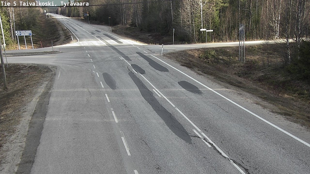 Weather Camera Image Road 5 Taivalkoski, Tyrävaara, Taivalkoski, Pohjois-Pohjanmaa