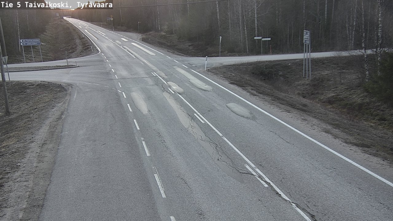 Weather Camera Image Road 5 Taivalkoski, Tyrävaara, Taivalkoski, Pohjois-Pohjanmaa