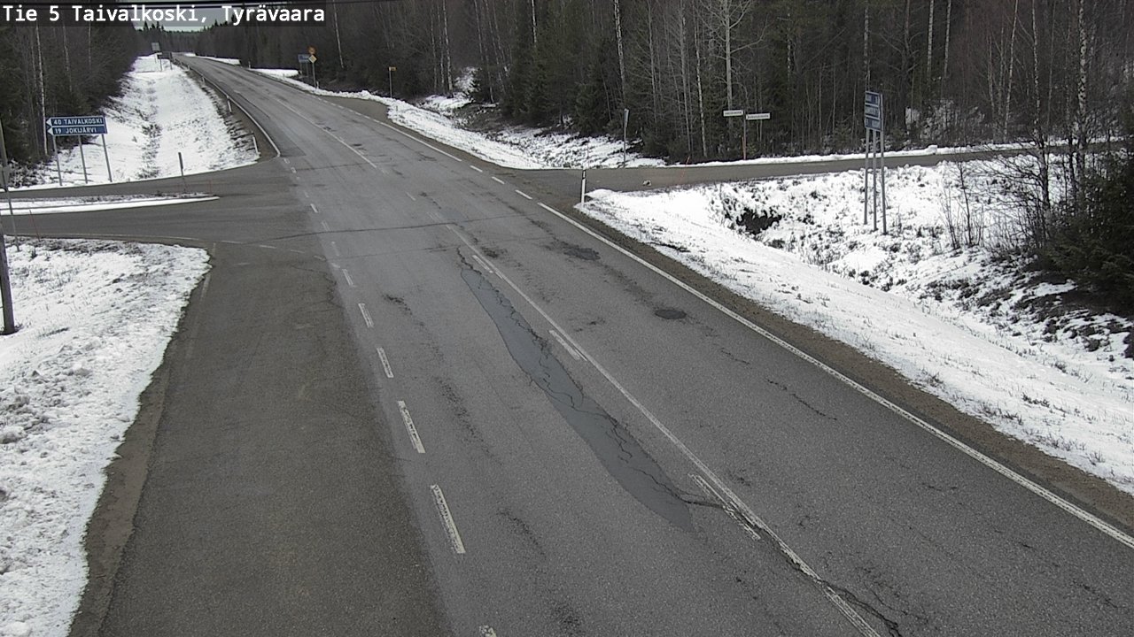 Weather Camera Image Väg 5 Taivalkoski, Tyrävaara, Taivalkoski, Pohjois-Pohjanmaa