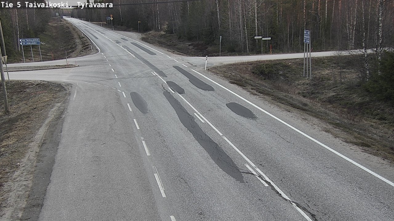 Weather Camera Image Väg 5 Taivalkoski, Tyrävaara, Taivalkoski, Pohjois-Pohjanmaa