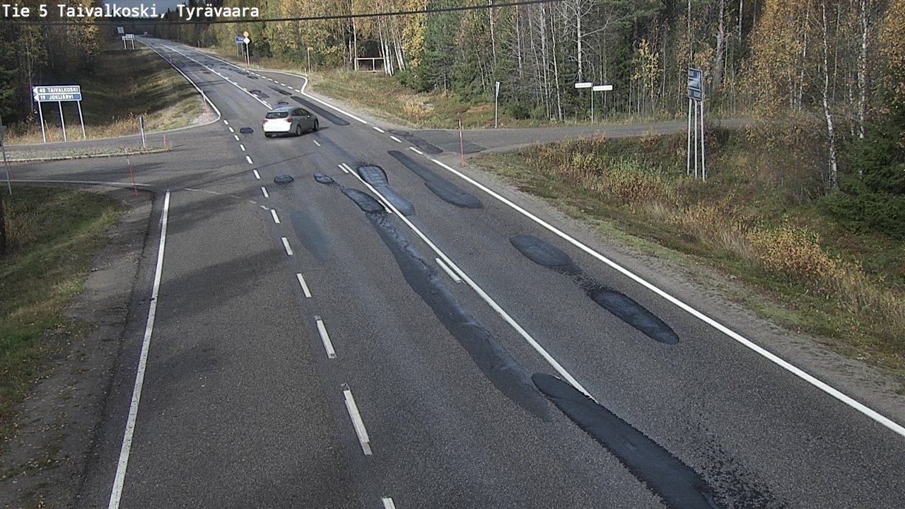 Weather Camera Image Väg 5 Taivalkoski, Tyrävaara, Taivalkoski, Pohjois-Pohjanmaa