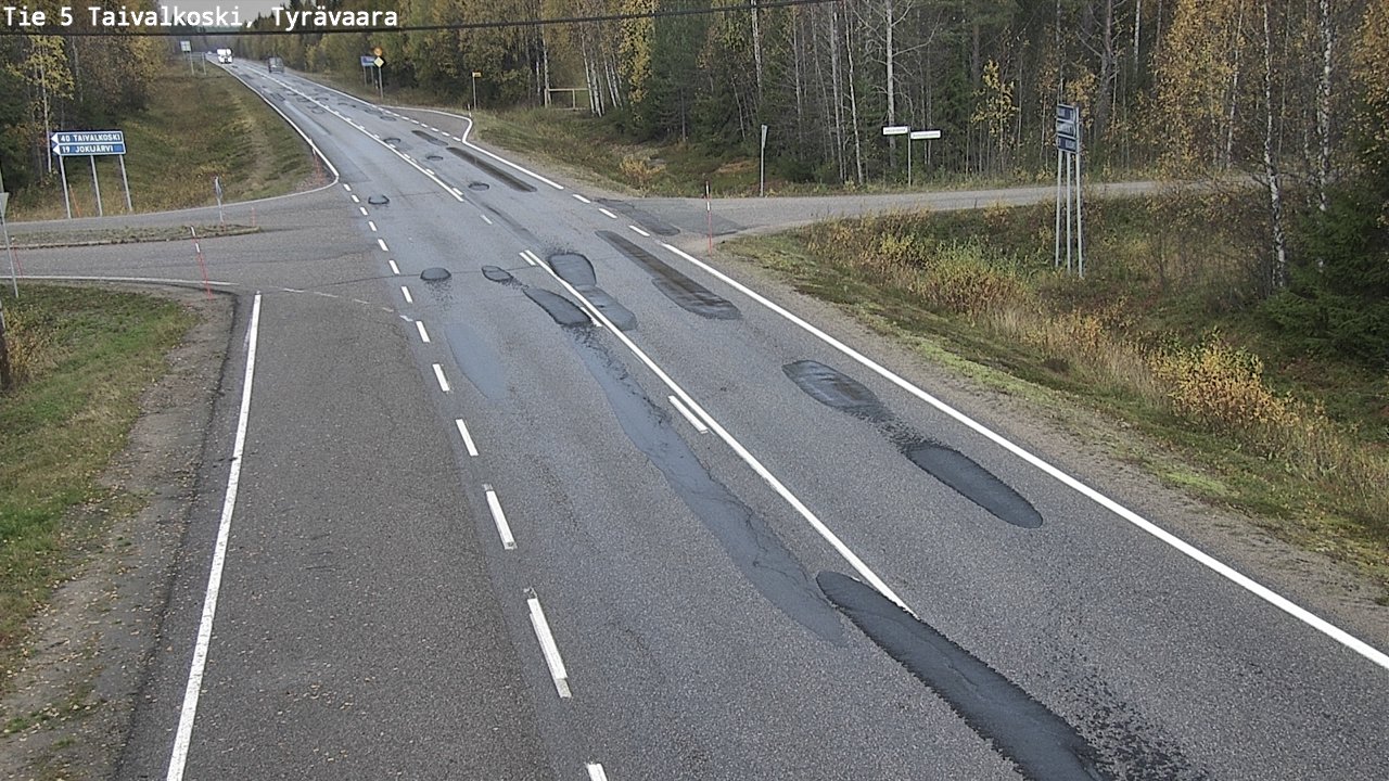 Weather Camera Image Väg 5 Taivalkoski, Tyrävaara, Taivalkoski, Pohjois-Pohjanmaa