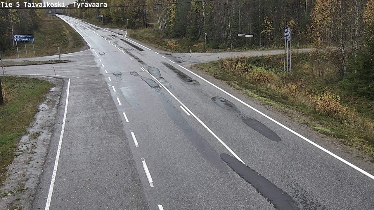 Weather Camera Image Väg 5 Taivalkoski, Tyrävaara, Taivalkoski, Pohjois-Pohjanmaa