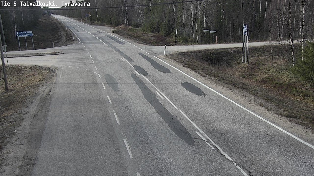 Weather Camera Image Road 5 Taivalkoski, Tyrävaara, Taivalkoski, Pohjois-Pohjanmaa