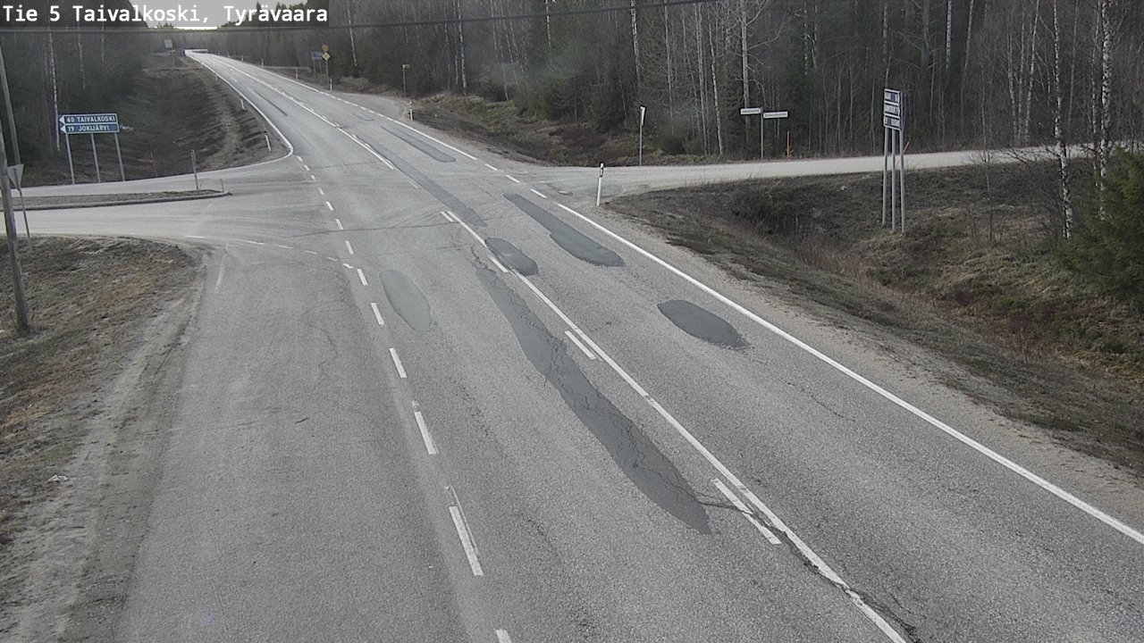 Weather Camera Image Road 5 Taivalkoski, Tyrävaara, Taivalkoski, Pohjois-Pohjanmaa