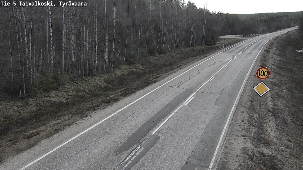 Weather Camera Image Road 5 Taivalkoski, Tyrävaara, Taivalkoski, Pohjois-Pohjanmaa