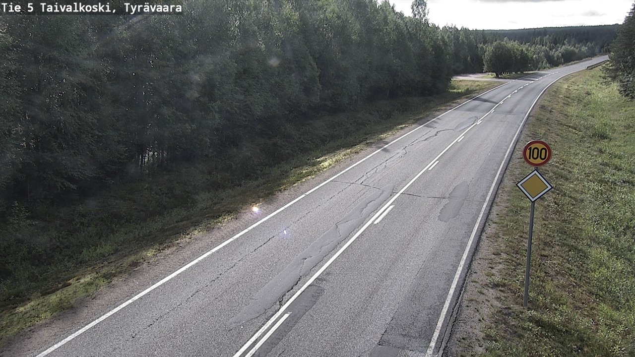 Weather Camera Image Väg 5 Taivalkoski, Tyrävaara, Taivalkoski, Pohjois-Pohjanmaa