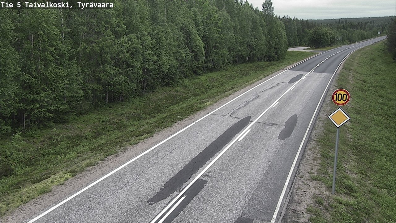 Weather Camera Image Väg 5 Taivalkoski, Tyrävaara, Taivalkoski, Pohjois-Pohjanmaa