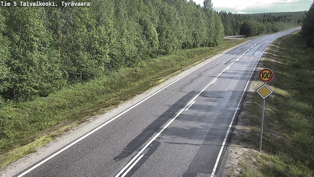 Weather Camera Image Road 5 Taivalkoski, Tyrävaara, Taivalkoski, Pohjois-Pohjanmaa
