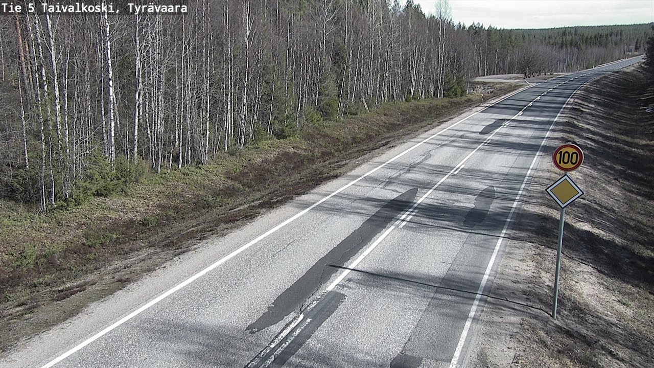Weather Camera Image Road 5 Taivalkoski, Tyrävaara, Taivalkoski, Pohjois-Pohjanmaa