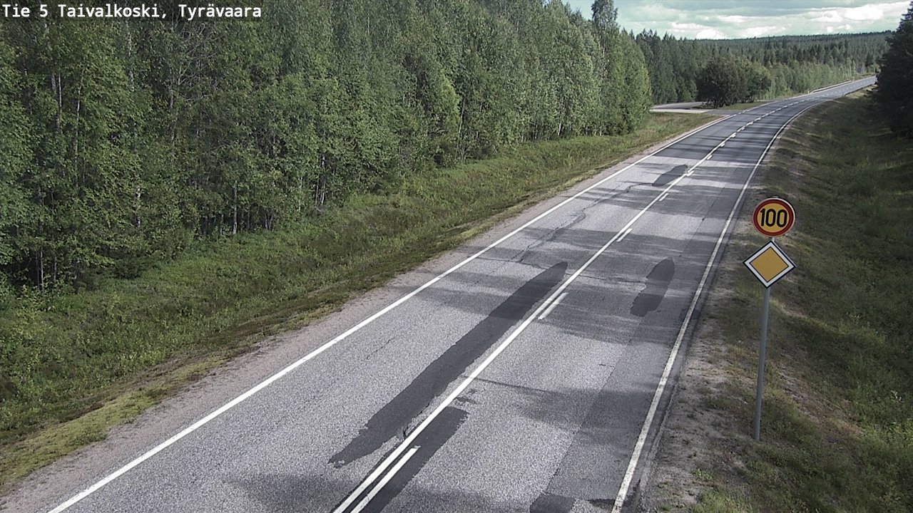 Weather Camera Image Road 5 Taivalkoski, Tyrävaara, Taivalkoski, Pohjois-Pohjanmaa
