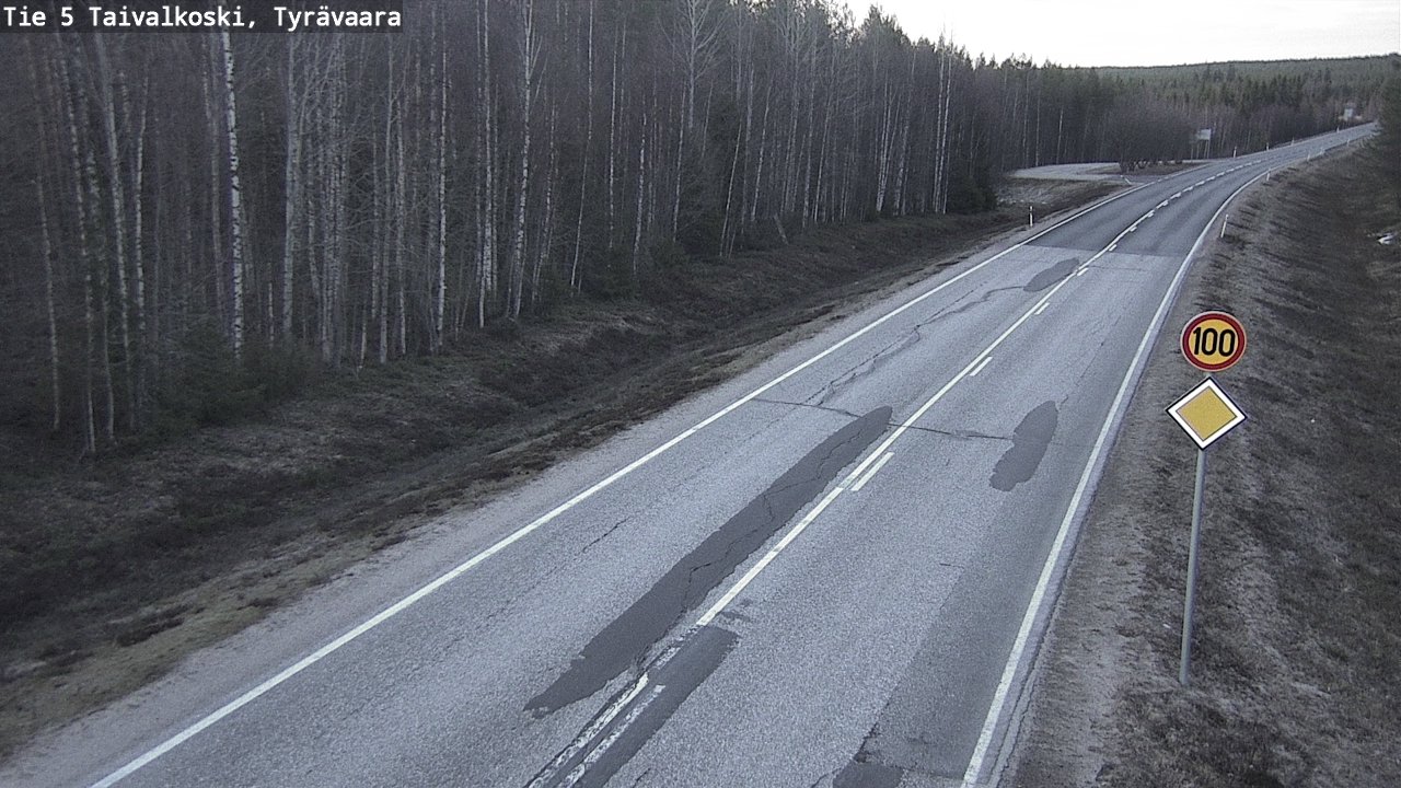 Weather Camera Image Road 5 Taivalkoski, Tyrävaara, Taivalkoski, Pohjois-Pohjanmaa