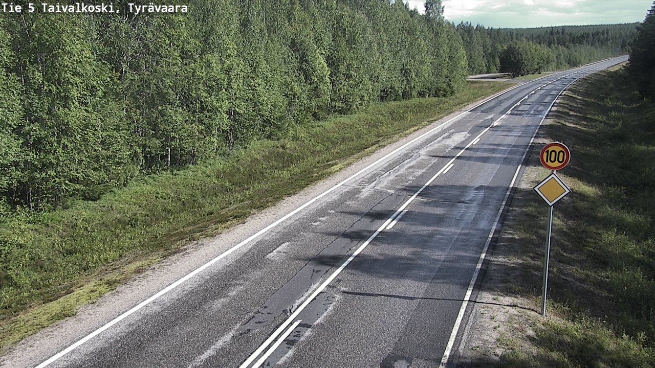 Weather Camera Image Road 5 Taivalkoski, Tyrävaara, Taivalkoski, Pohjois-Pohjanmaa