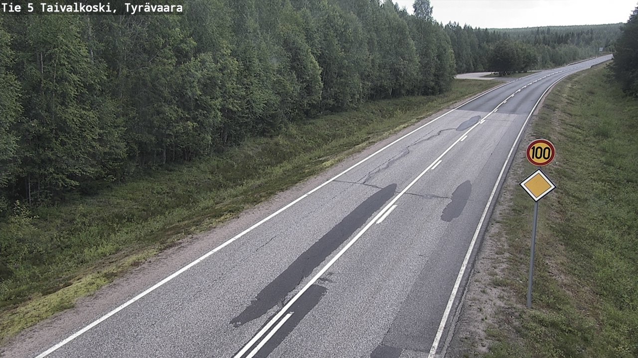 Weather Camera Image Road 5 Taivalkoski, Tyrävaara, Taivalkoski, Pohjois-Pohjanmaa