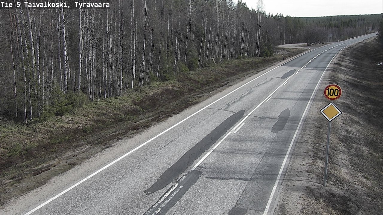 Weather Camera Image Road 5 Taivalkoski, Tyrävaara, Taivalkoski, Pohjois-Pohjanmaa