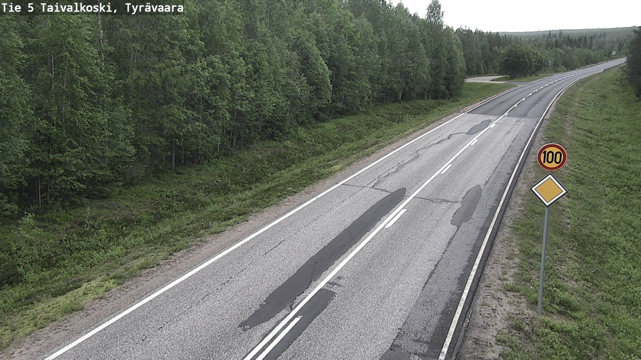 Weather Camera Image Väg 5 Taivalkoski, Tyrävaara, Taivalkoski, Pohjois-Pohjanmaa