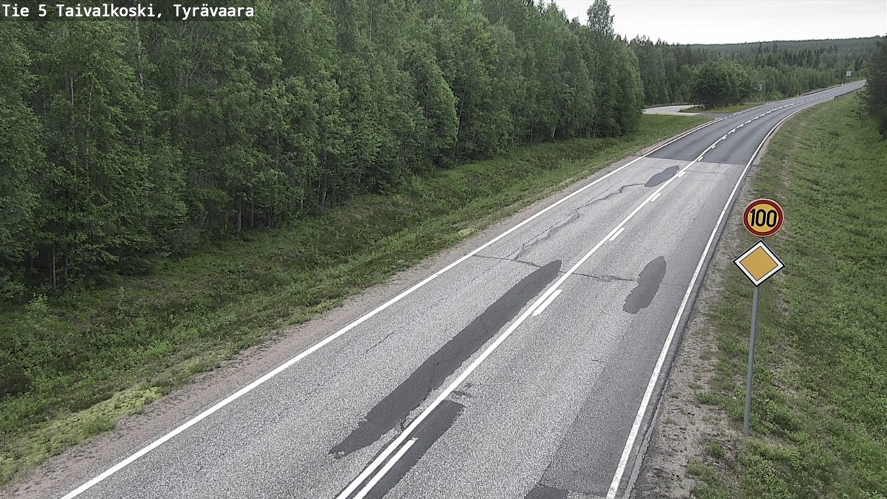Weather Camera Image Väg 5 Taivalkoski, Tyrävaara, Taivalkoski, Pohjois-Pohjanmaa
