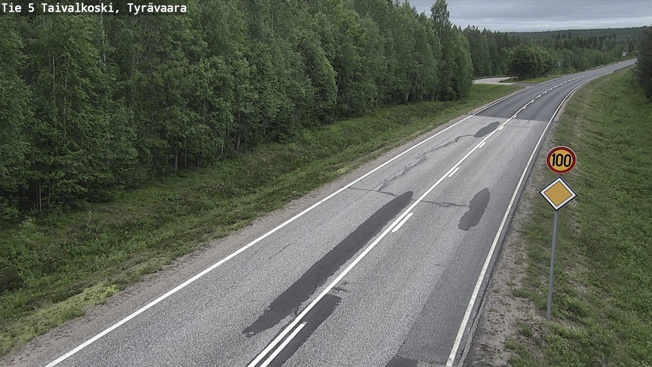 Weather Camera Image Väg 5 Taivalkoski, Tyrävaara, Taivalkoski, Pohjois-Pohjanmaa