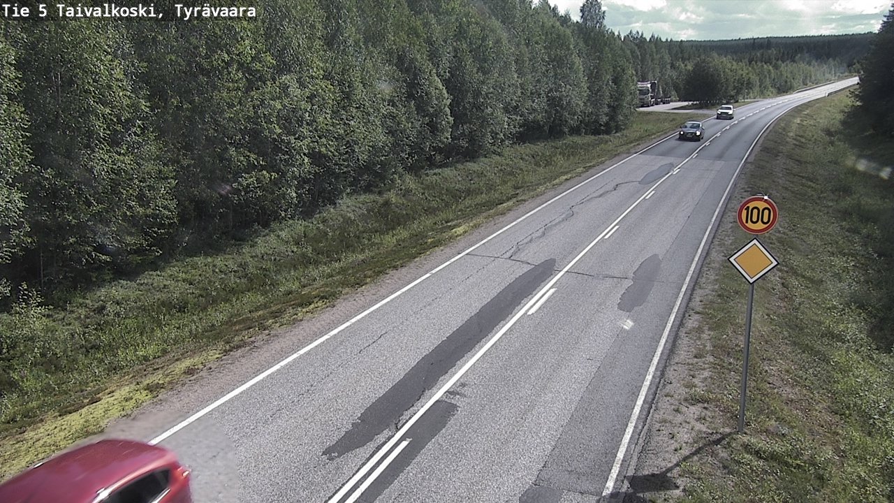 Weather Camera Image Väg 5 Taivalkoski, Tyrävaara, Taivalkoski, Pohjois-Pohjanmaa