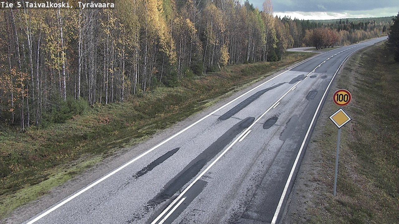Weather Camera Image Road 5 Taivalkoski, Tyrävaara, Taivalkoski, Pohjois-Pohjanmaa