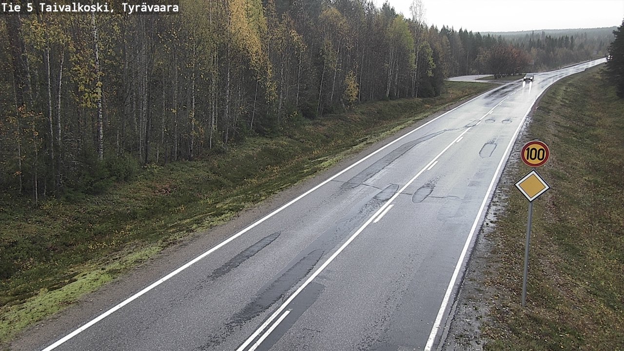 Weather Camera Image Väg 5 Taivalkoski, Tyrävaara, Taivalkoski, Pohjois-Pohjanmaa