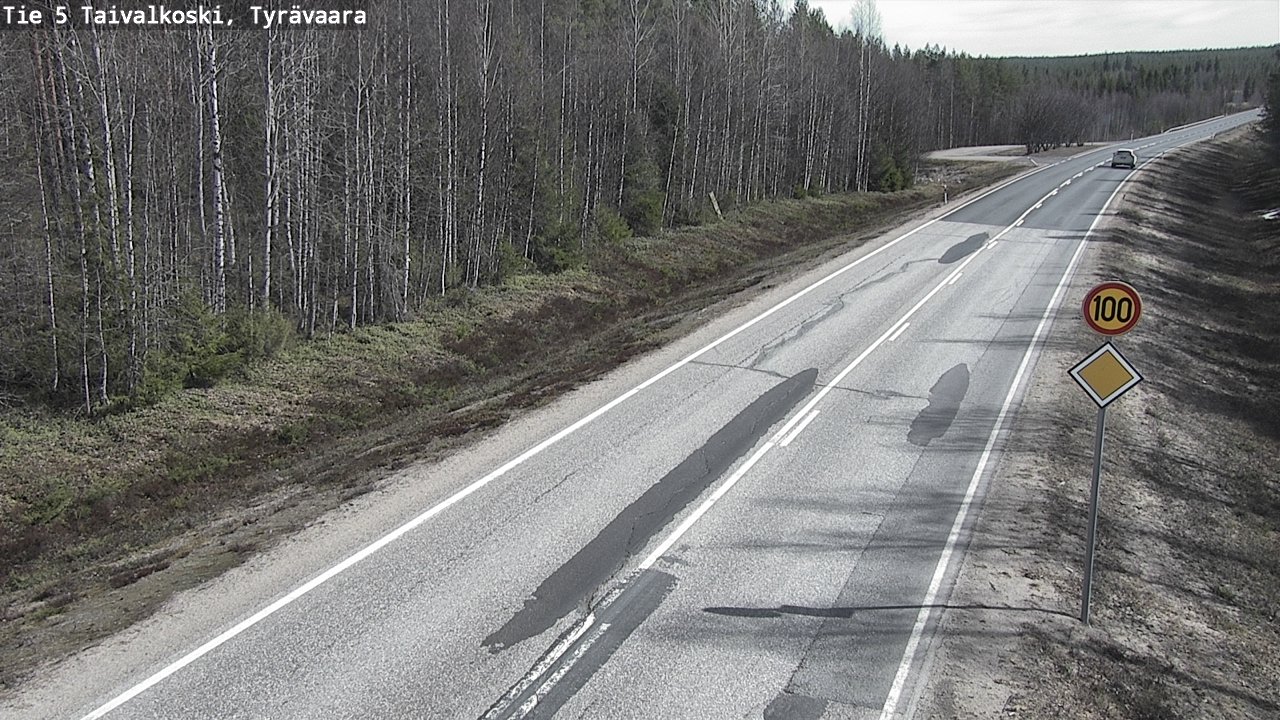 Weather Camera Image Road 5 Taivalkoski, Tyrävaara, Taivalkoski, Pohjois-Pohjanmaa