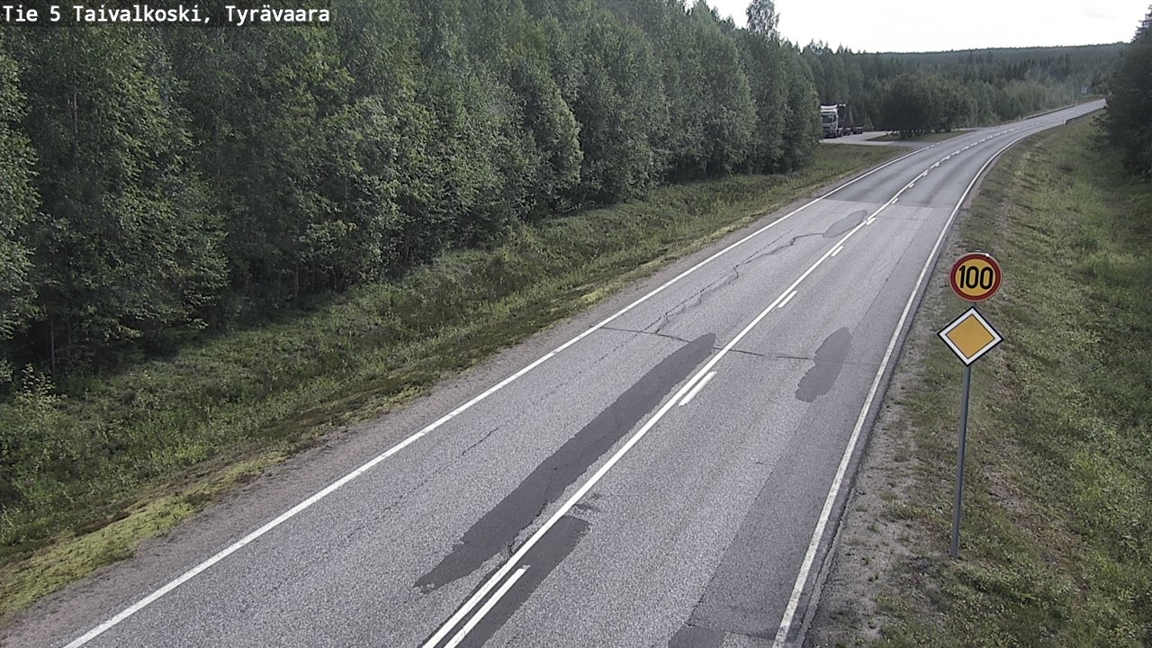 Weather Camera Image Väg 5 Taivalkoski, Tyrävaara, Taivalkoski, Pohjois-Pohjanmaa
