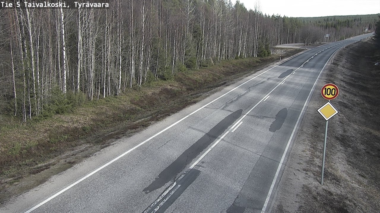 Weather Camera Image Road 5 Taivalkoski, Tyrävaara, Taivalkoski, Pohjois-Pohjanmaa
