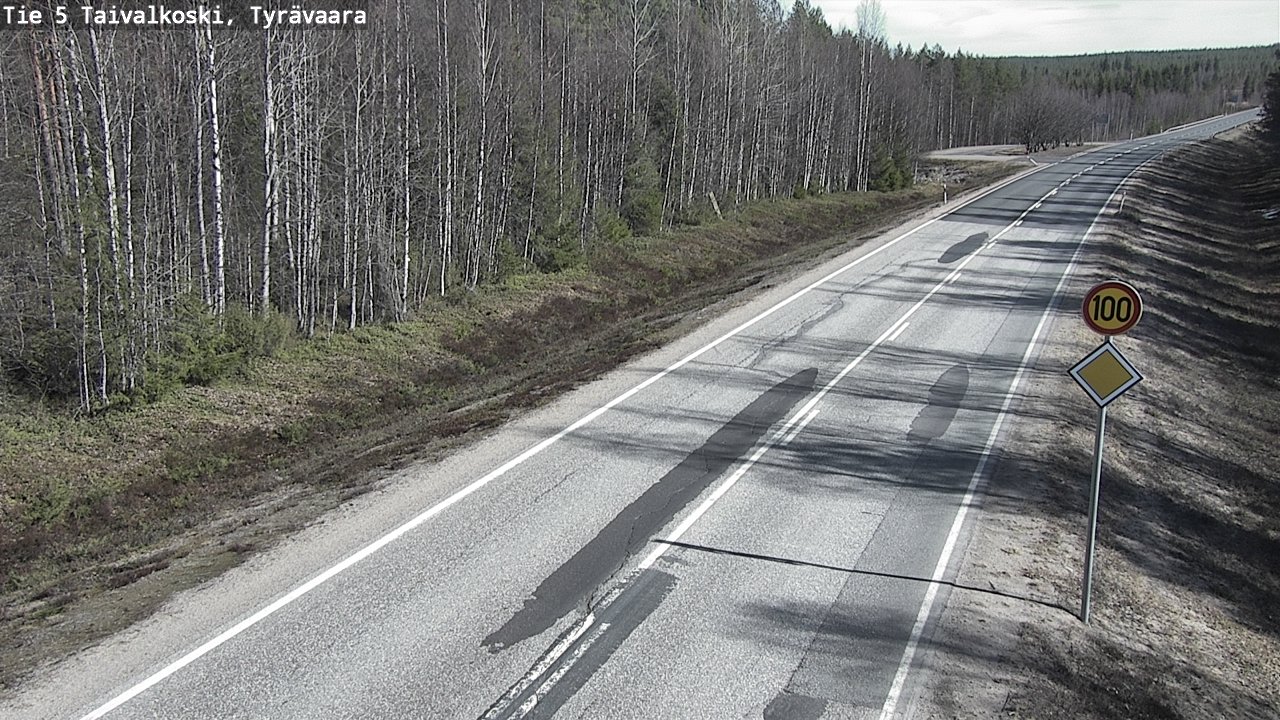 Weather Camera Image Road 5 Taivalkoski, Tyrävaara, Taivalkoski, Pohjois-Pohjanmaa