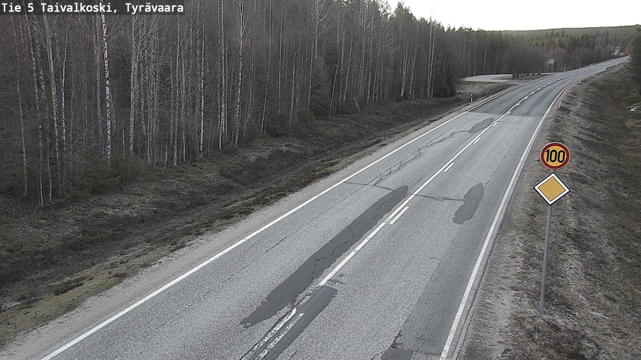 Weather Camera Image Väg 5 Taivalkoski, Tyrävaara, Taivalkoski, Pohjois-Pohjanmaa