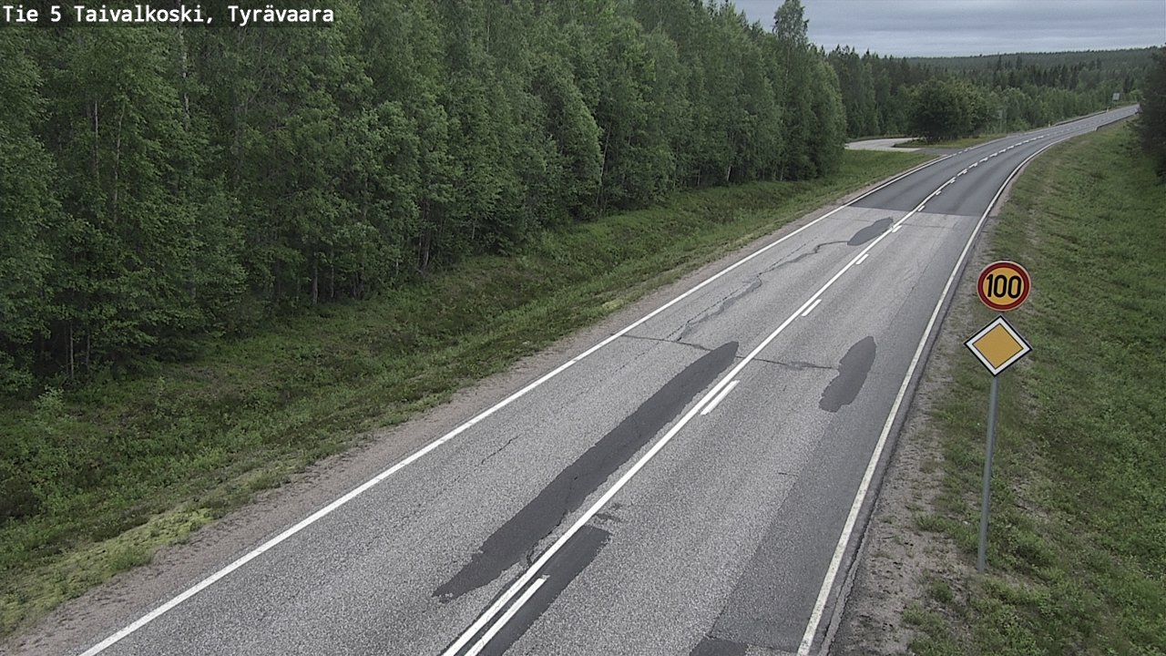 Weather Camera Image Väg 5 Taivalkoski, Tyrävaara, Taivalkoski, Pohjois-Pohjanmaa