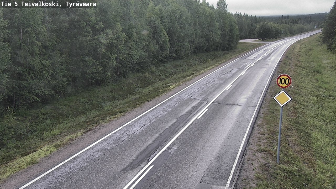 Weather Camera Image Väg 5 Taivalkoski, Tyrävaara, Taivalkoski, Pohjois-Pohjanmaa