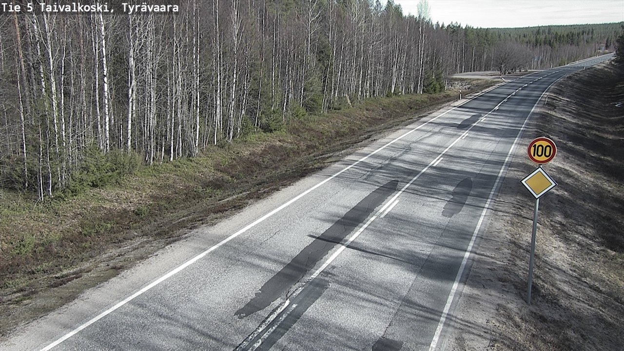 Weather Camera Image Road 5 Taivalkoski, Tyrävaara, Taivalkoski, Pohjois-Pohjanmaa