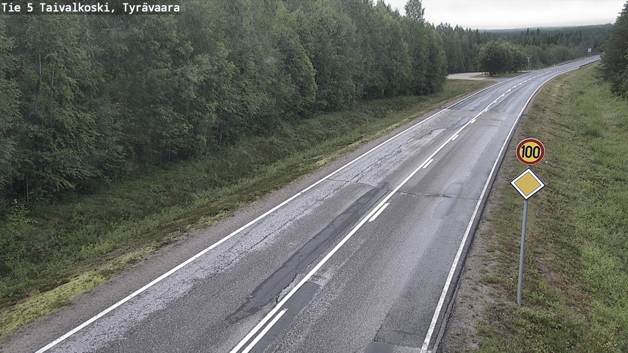 Weather Camera Image Väg 5 Taivalkoski, Tyrävaara, Taivalkoski, Pohjois-Pohjanmaa