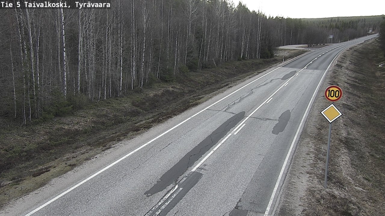 Weather Camera Image Road 5 Taivalkoski, Tyrävaara, Taivalkoski, Pohjois-Pohjanmaa
