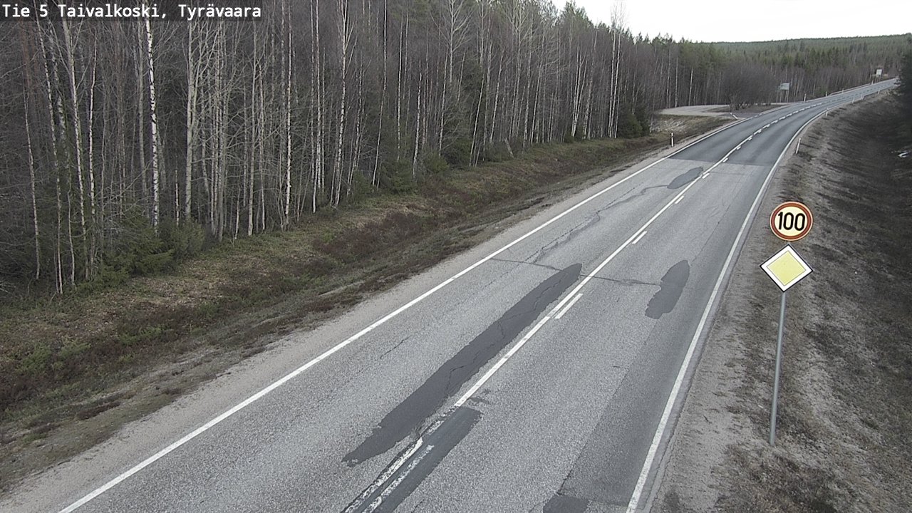Weather Camera Image Road 5 Taivalkoski, Tyrävaara, Taivalkoski, Pohjois-Pohjanmaa