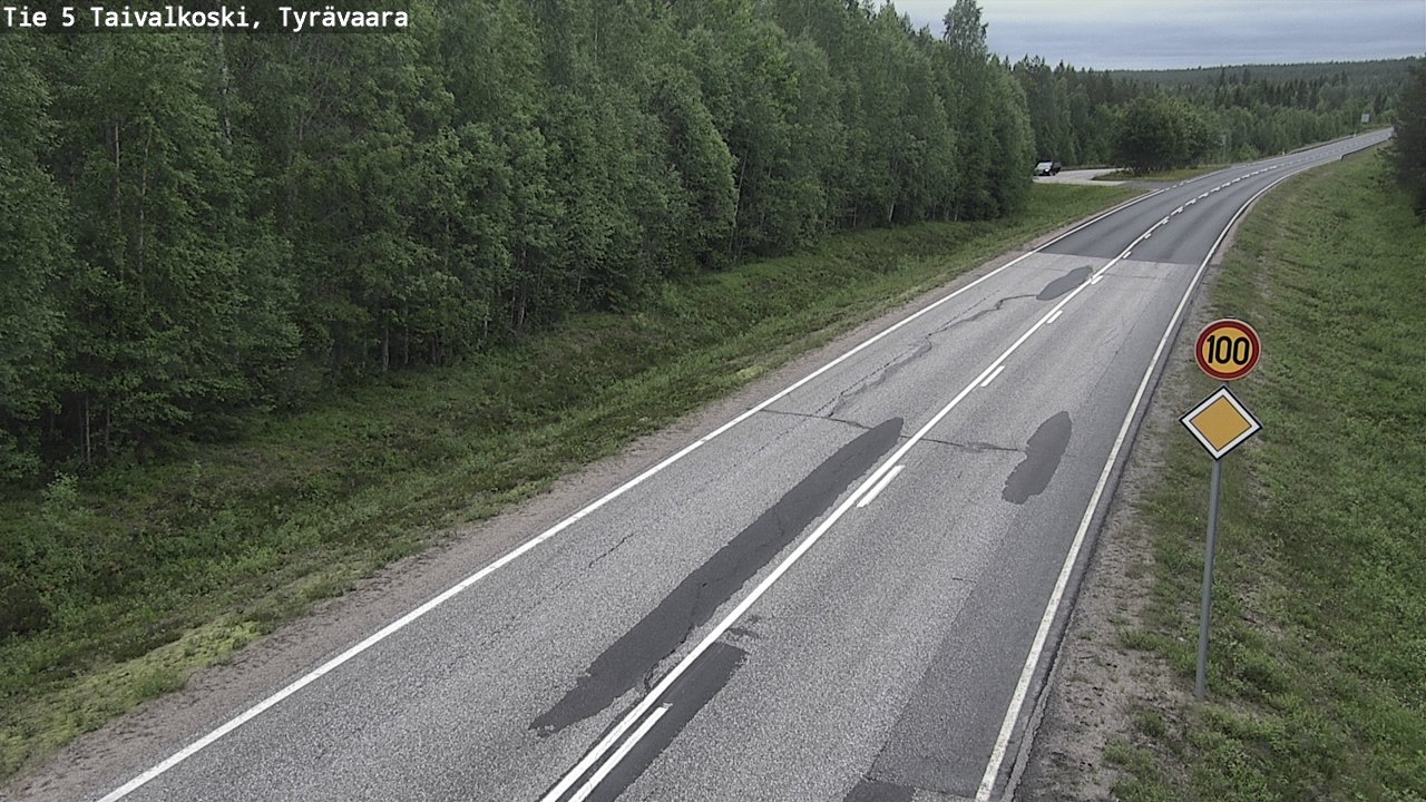 Weather Camera Image Väg 5 Taivalkoski, Tyrävaara, Taivalkoski, Pohjois-Pohjanmaa