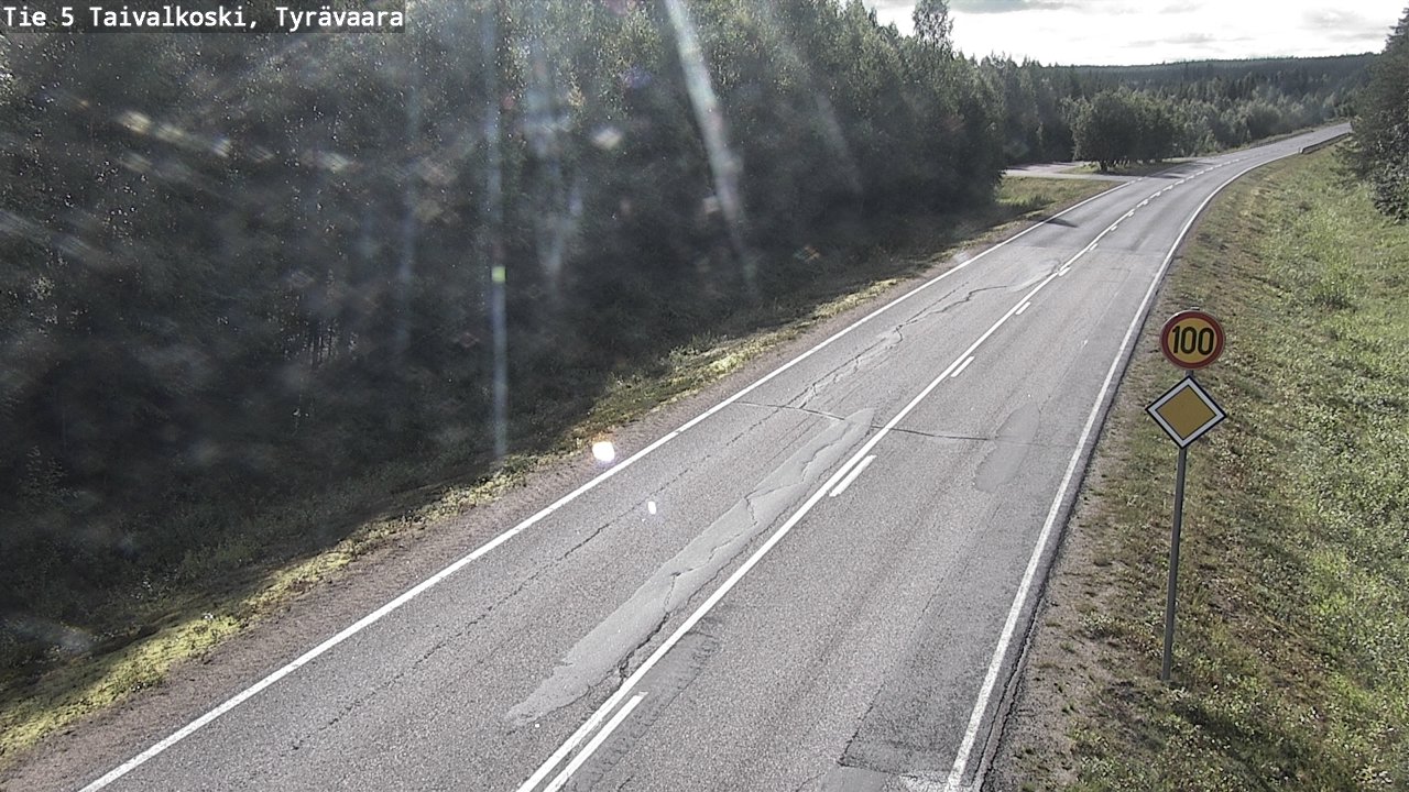 Weather Camera Image Väg 5 Taivalkoski, Tyrävaara, Taivalkoski, Pohjois-Pohjanmaa