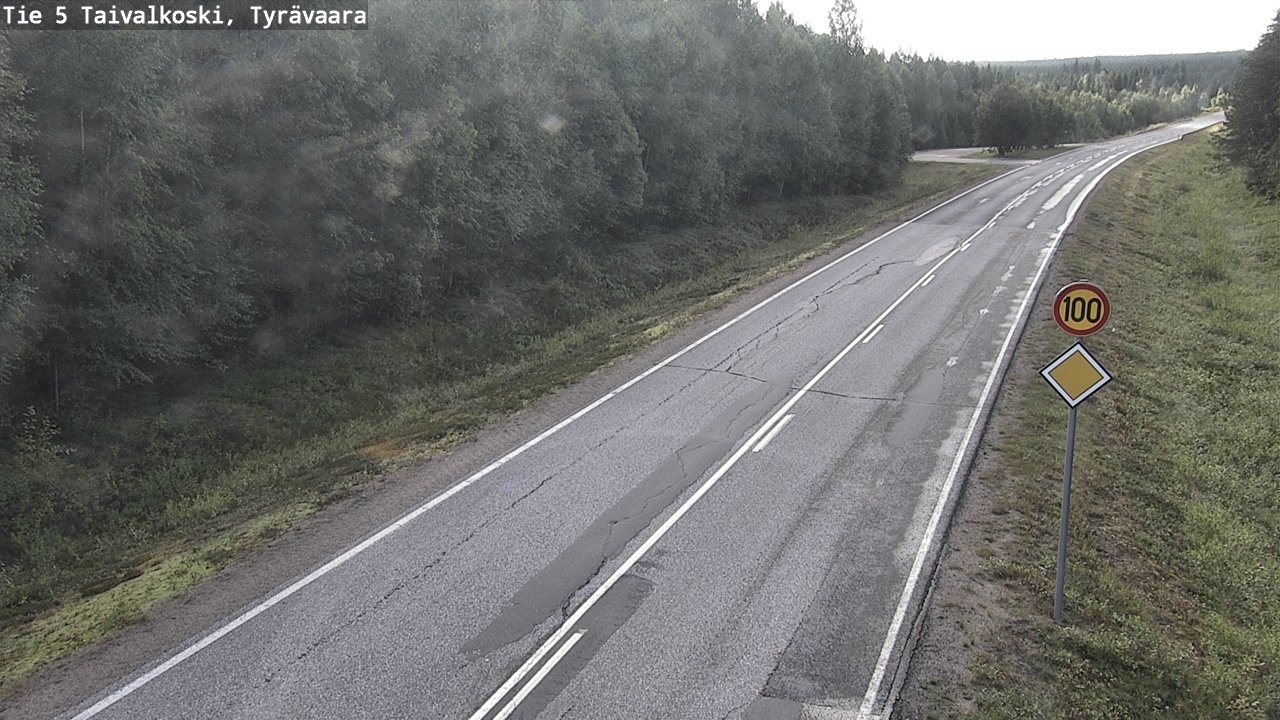 Weather Camera Image Väg 5 Taivalkoski, Tyrävaara, Taivalkoski, Pohjois-Pohjanmaa