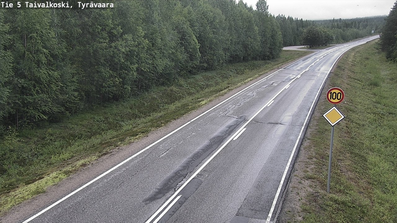 Weather Camera Image Väg 5 Taivalkoski, Tyrävaara, Taivalkoski, Pohjois-Pohjanmaa