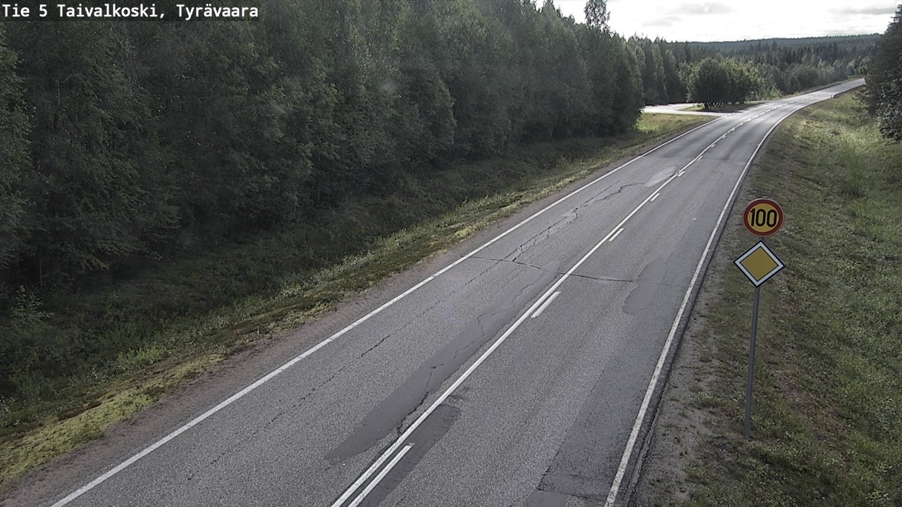 Weather Camera Image Väg 5 Taivalkoski, Tyrävaara, Taivalkoski, Pohjois-Pohjanmaa