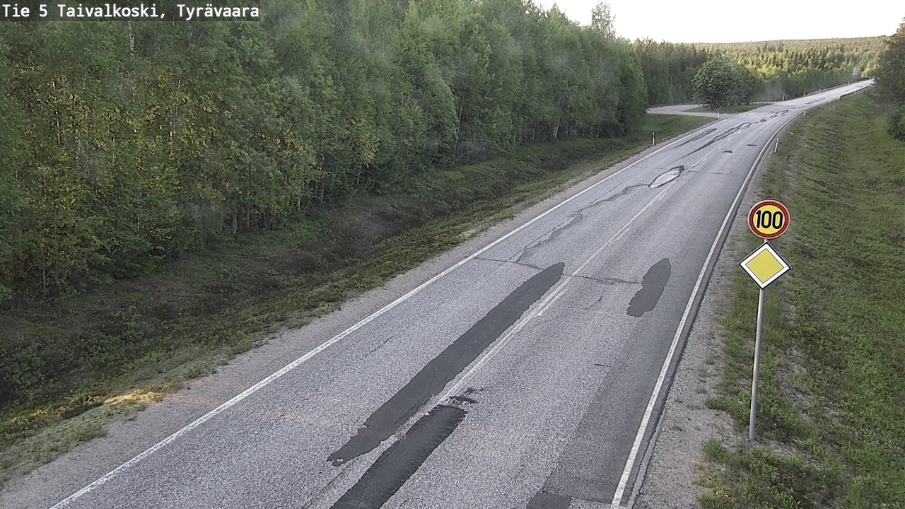 Weather Camera Image Road 5 Taivalkoski, Tyrävaara, Taivalkoski, Pohjois-Pohjanmaa