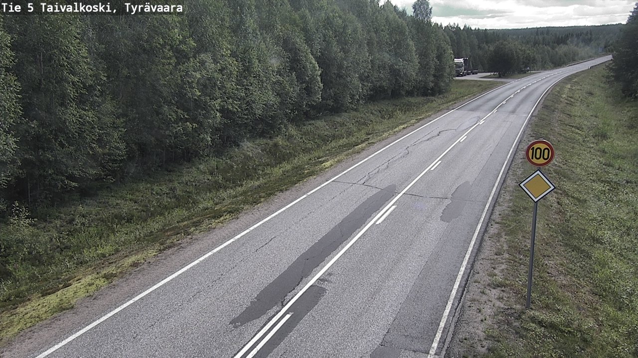 Weather Camera Image Väg 5 Taivalkoski, Tyrävaara, Taivalkoski, Pohjois-Pohjanmaa