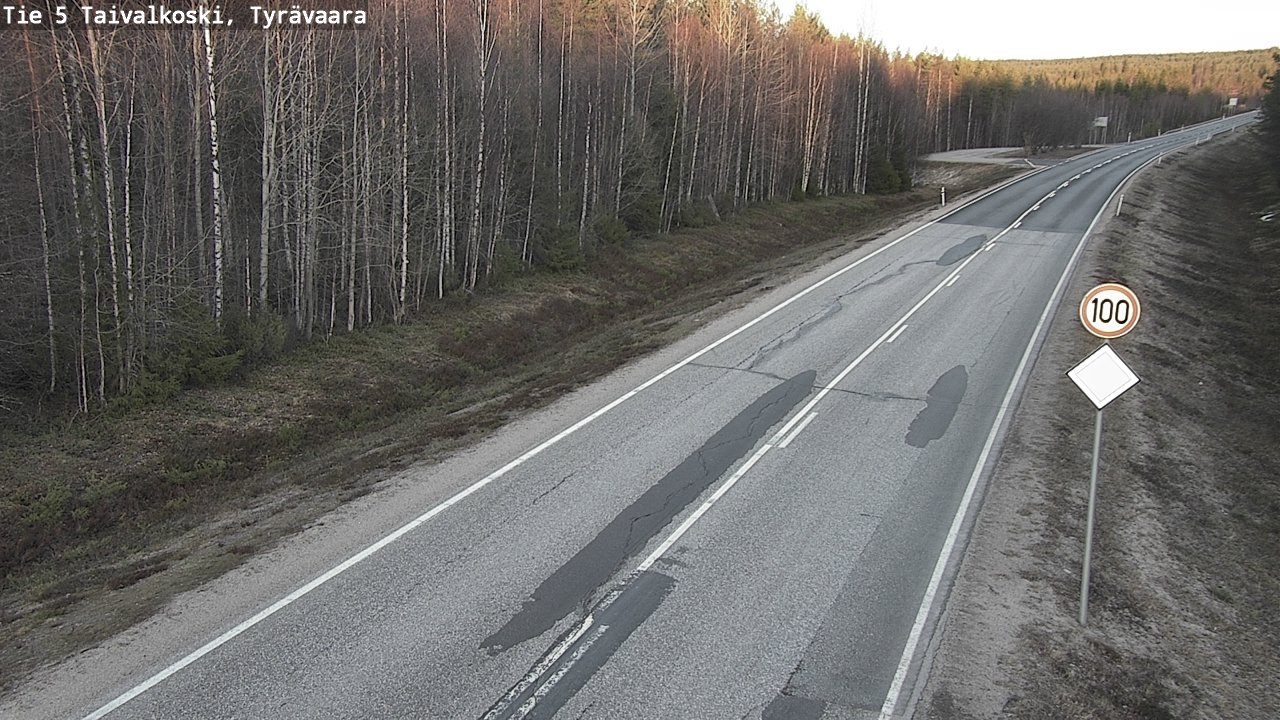 Weather Camera Image Road 5 Taivalkoski, Tyrävaara, Taivalkoski, Pohjois-Pohjanmaa