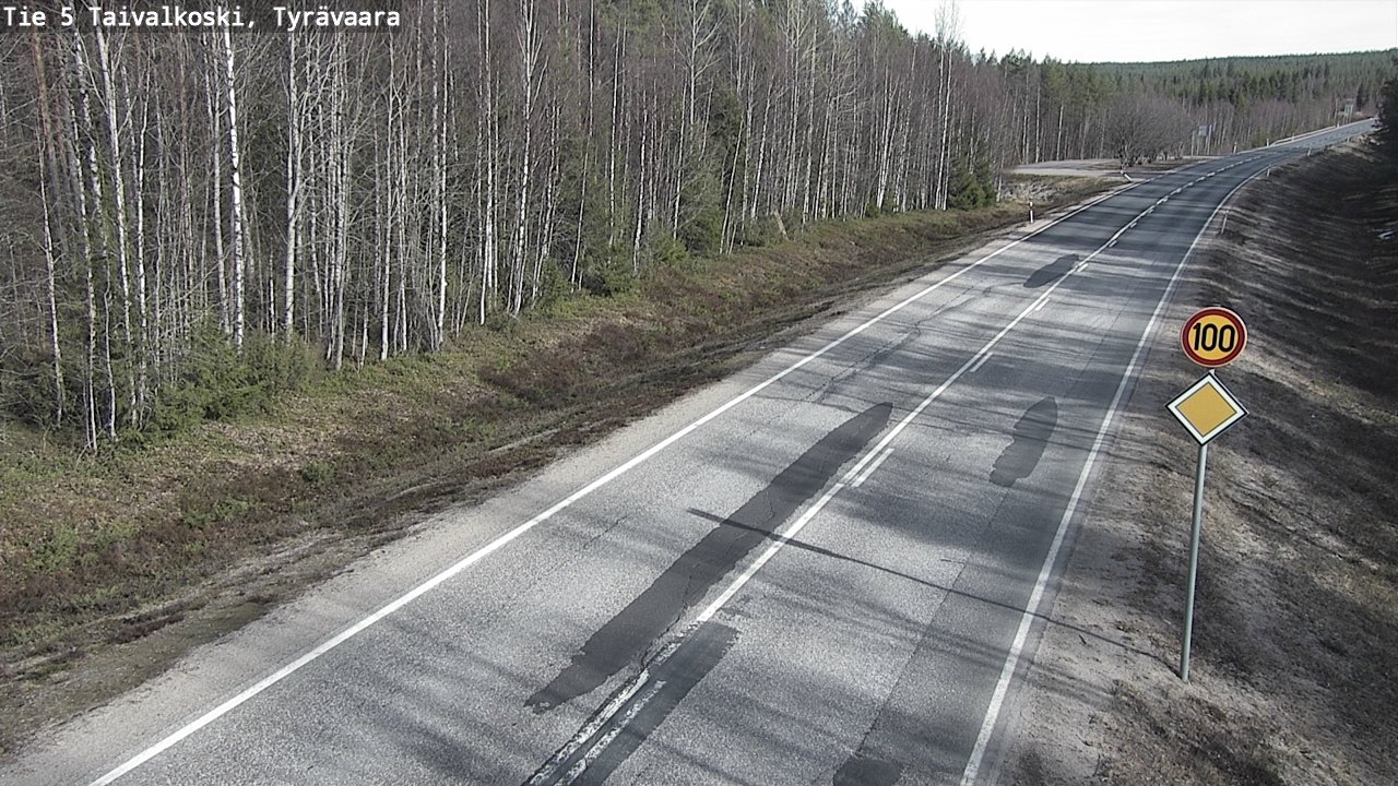 Weather Camera Image Road 5 Taivalkoski, Tyrävaara, Taivalkoski, Pohjois-Pohjanmaa