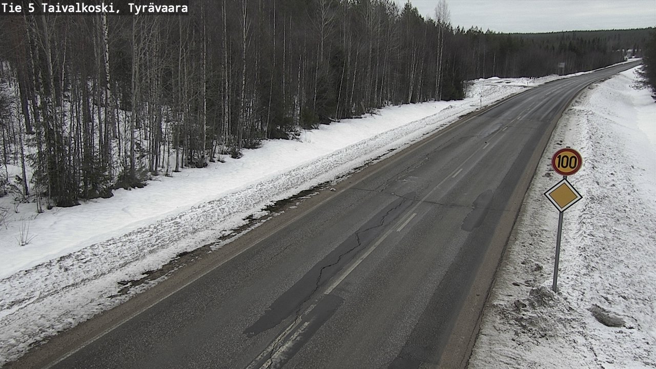 Weather Camera Image Road 5 Taivalkoski, Tyrävaara, Taivalkoski, Pohjois-Pohjanmaa
