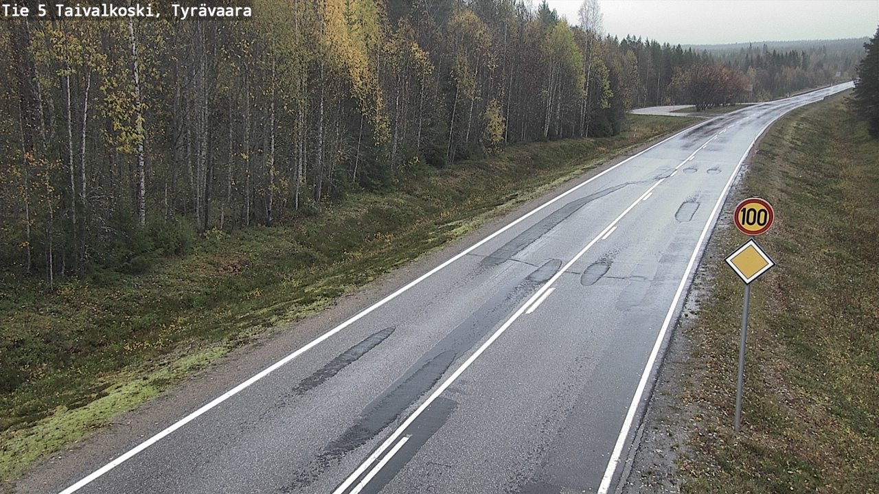 Weather Camera Image Väg 5 Taivalkoski, Tyrävaara, Taivalkoski, Pohjois-Pohjanmaa