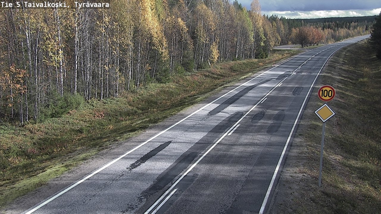Weather Camera Image Road 5 Taivalkoski, Tyrävaara, Taivalkoski, Pohjois-Pohjanmaa
